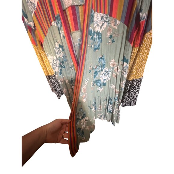 Multicolor Floral Open Front Cardigan By Ces Femme Lightweight With Flowy Fit Be - Picture 5 of 6